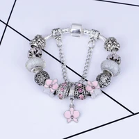 2020 new arrival magnolia pendant bracelet pan family style diy glass bead bracelet february 14 valentines day gift