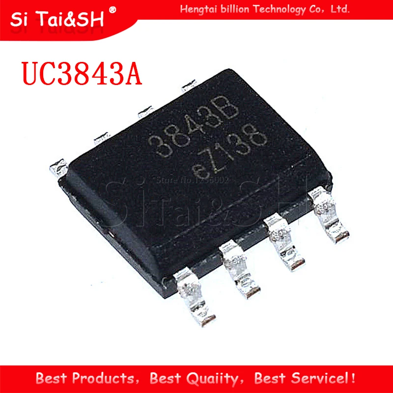 10 шт. UC3843A SOP8 UC3843B SOP UC3843 3843B 3843A лапками углублением 8|Интегральные схемы| |