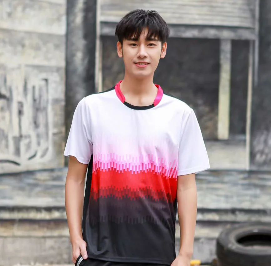 Men Tennis Shirt, Youth Badminton T Shirt, Male Table Tennis Jerseys Gym Clothes, Polyester Mr Badminton Clothing Sportswear