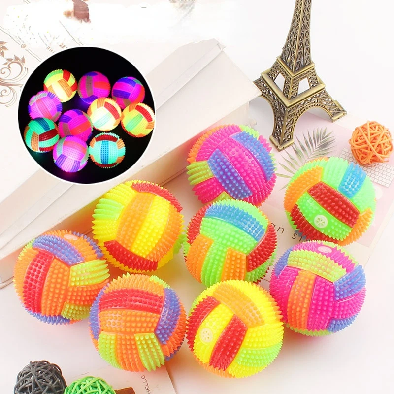 

1pcs Dog Toy Soft Rubber Luminous Pet Dog Chewing Elastic Ball Toy Puppy Small Large Dog Squeaky Interactive Toys Random Color