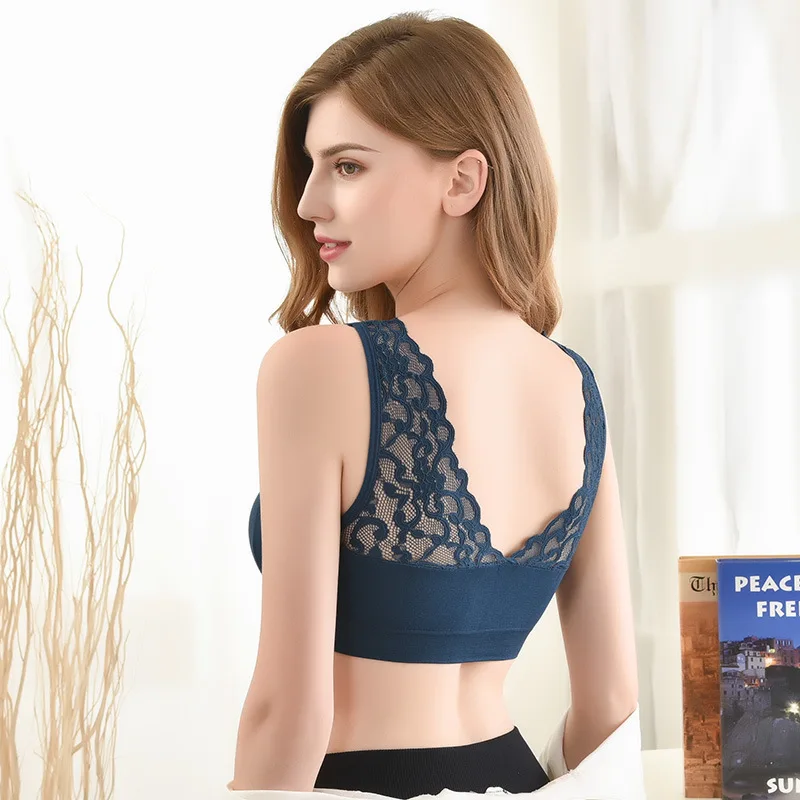 Бюстгальтер женский бесшовный кружевной пуш-ап без косточек 2 шт. размера плюс |