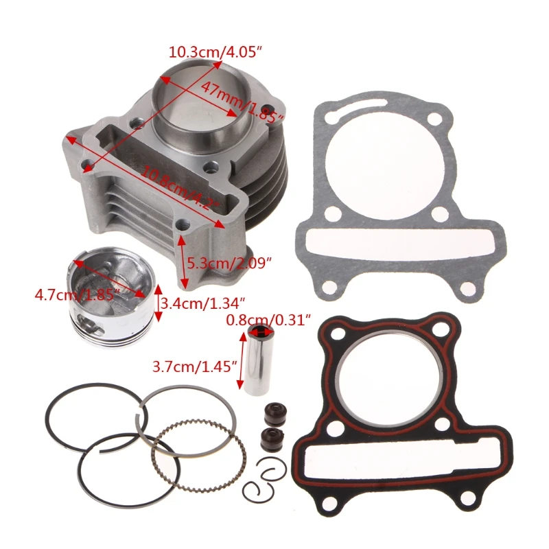 

47mm Big Bore Cylinder Piston Kit Rings For Scooter Moped GY6 50 60 80 139QMB