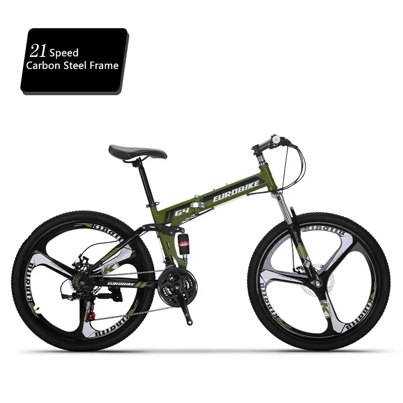21 Speed B green Горный велосипед из углеродистой стали складная рама мягкая-хвост 26 дюймов колеса велосипеда дисковые тормоза 21 27 скорость спорт Bicicleta - Цвет: 21 Speed B green