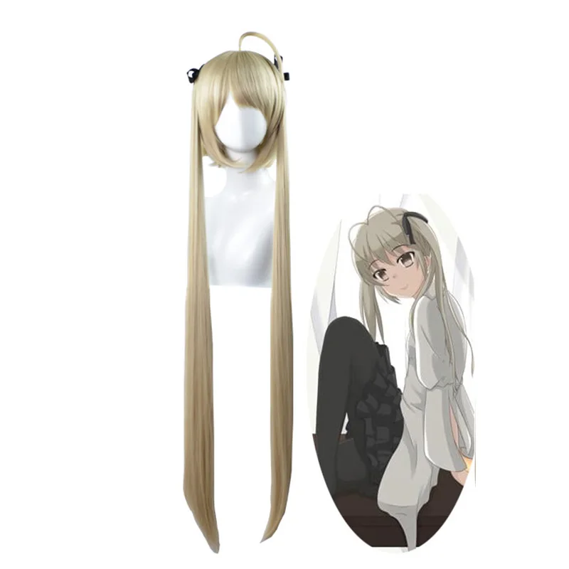 Купи Anime Yosuga no Sora Kasugano Sora Cosplay Wig Long Straight Milk ash blonde Heat Resistant Hair Wigs за 1,228 рублей в магазине AliExpress