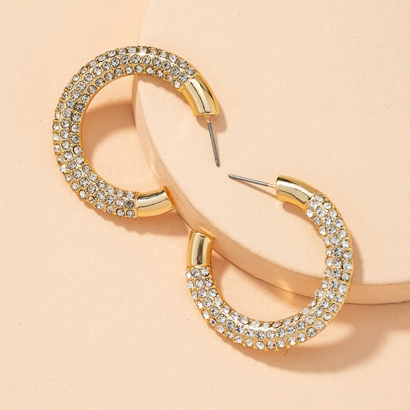 

Модные Роскошные серьги-гвоздики в стиле панк с-образной формы с большими кристаллами для женщин вечерние ринки свадьбы