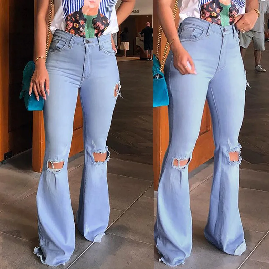 SAGACE Skinny Jeans Woman High Waist Denim Wash Plus Push Up Trousers 2020 Fashion Solid Bodycon Warm Female HOLE |