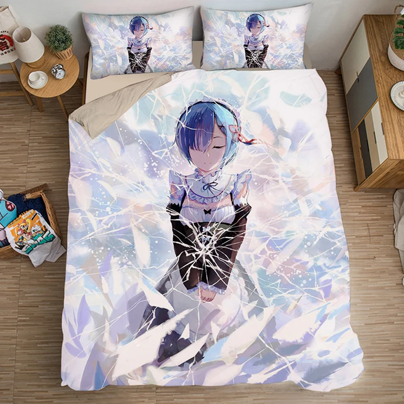 Комплект постельного белья с рисунком аниме Re:Life In A Different World From Zero пододеяльник Rem