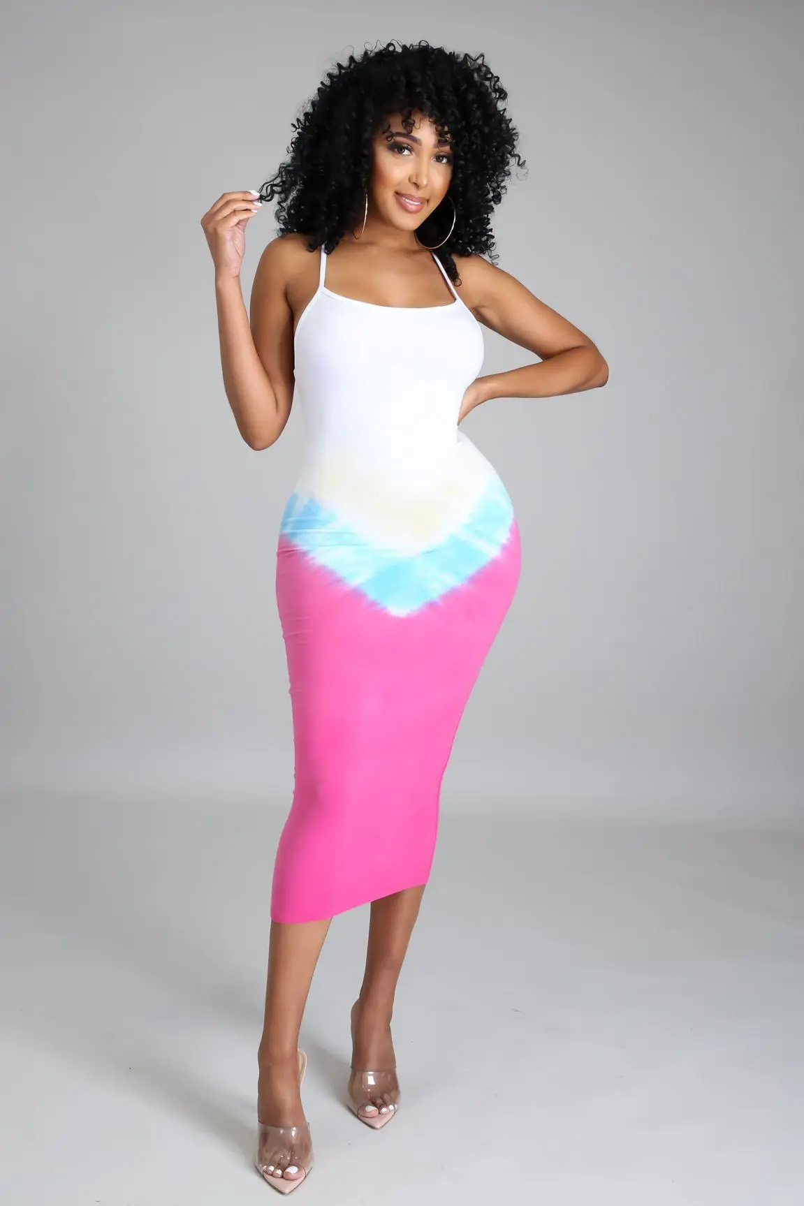 

Женское платье на бретельках, сексуальный розовый сарафан двухцветного градиентного цвета с открытой спиной, корейская мода, летняя одежда с запахом, Y2K, 2021