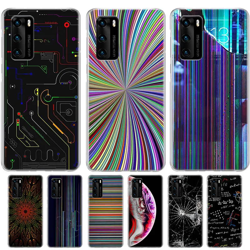 

Broken Screen Case For Huawei P50 P40 lite P30 P20 Pro P10 Silicone Soft TPU Transparent Cover Back Shell Coque