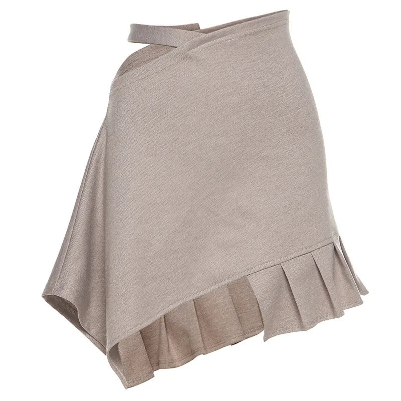 

2021 Summer Women Vintage Sexy Slim Ruffles Asymmetrical Skirts Goth Fairy Mini Skirt Casual Harajukul Ladies Outfits Grungr