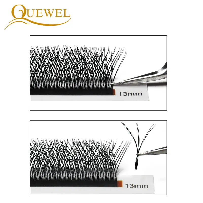 Quewel W Shape Индивидуальные объемные ресницы Style двойные накладные C/D Curl Новые