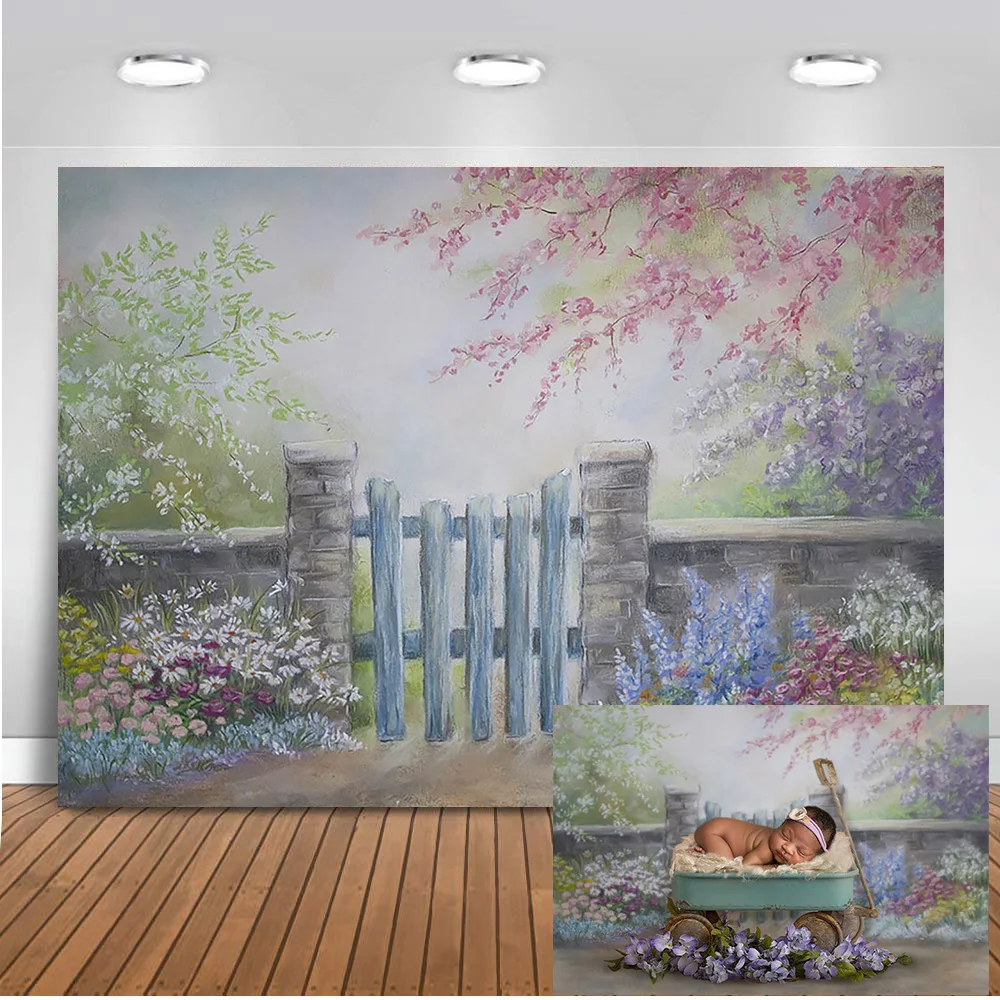 Фон для фотосъемки с изображением старых цветов маслом портретный фон фотобудки