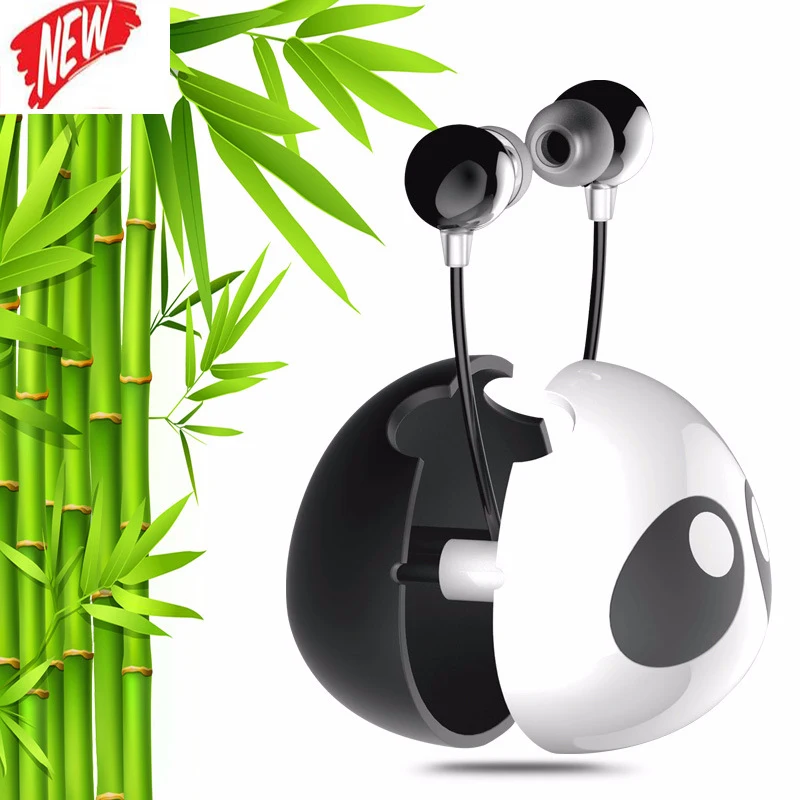 Наушники вкладыши творческий с мультипликационным принтом панда затычки для