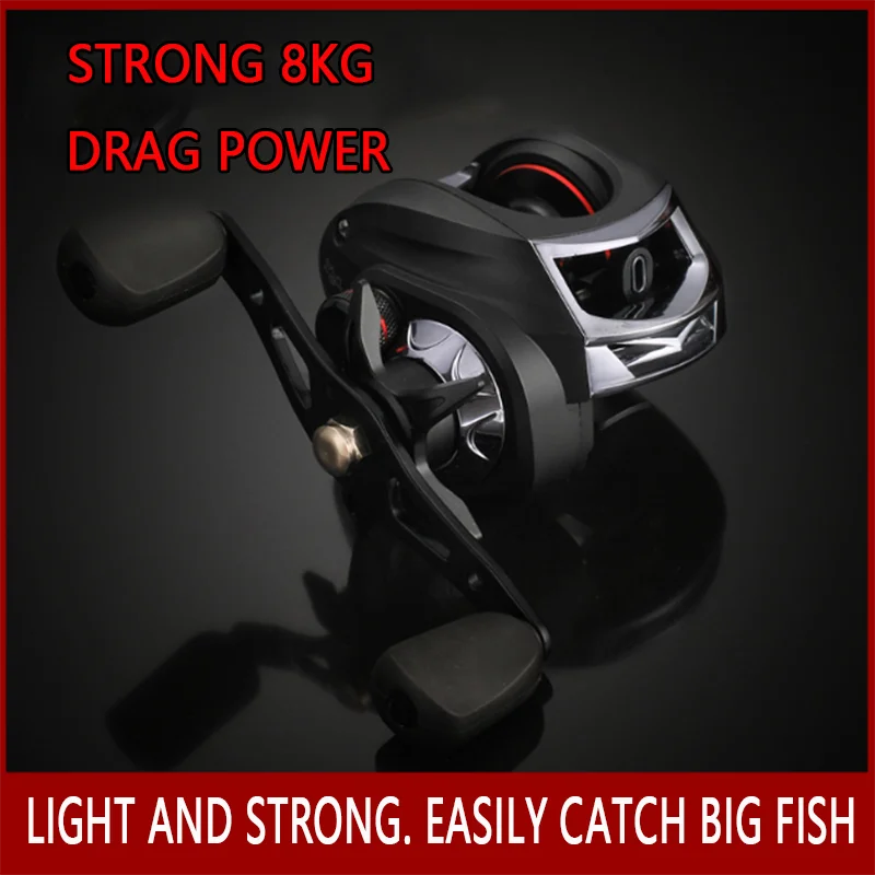 

Model AC200 Left/Right Hand Baitcasting Fishing Reel Strong 8kg Max Drag 13+1 Bearings BBs 6.3:1Long Casting Fishing Accessories