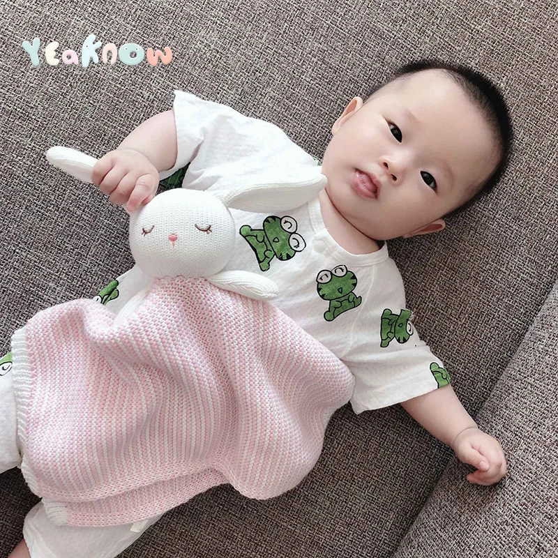 

Восхитительный Мягкий Кролик, детское одеяло, хлопок, трикотажная ткань, милый кролик, детский спящий Гладкий игрушечный детский душ, подар...