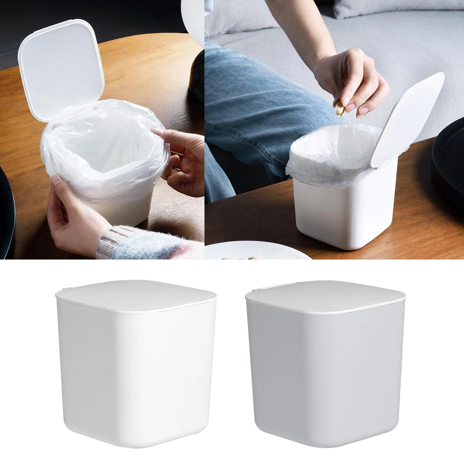 

Indoor Home 4L Plastic Garbage Container Bin Trash Can Modern Simple Suitable For Various Places