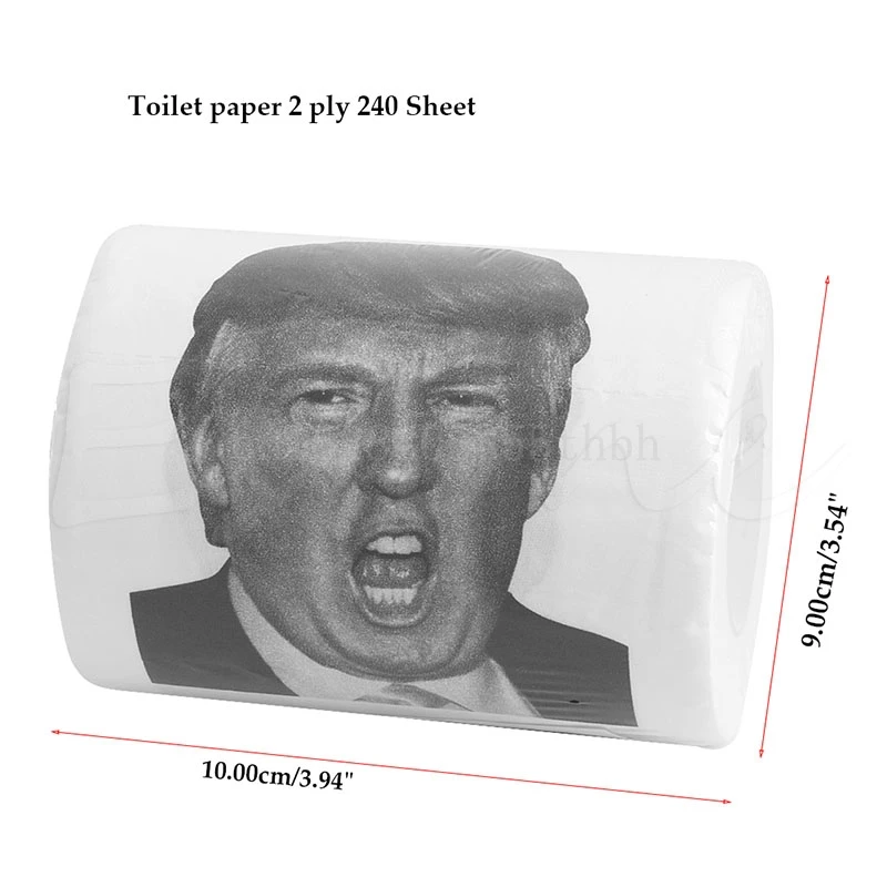 

Two styles Donald Trump Humour Toilet Paper Roll Novelty Funny Gag Gift Dump with Trump #1