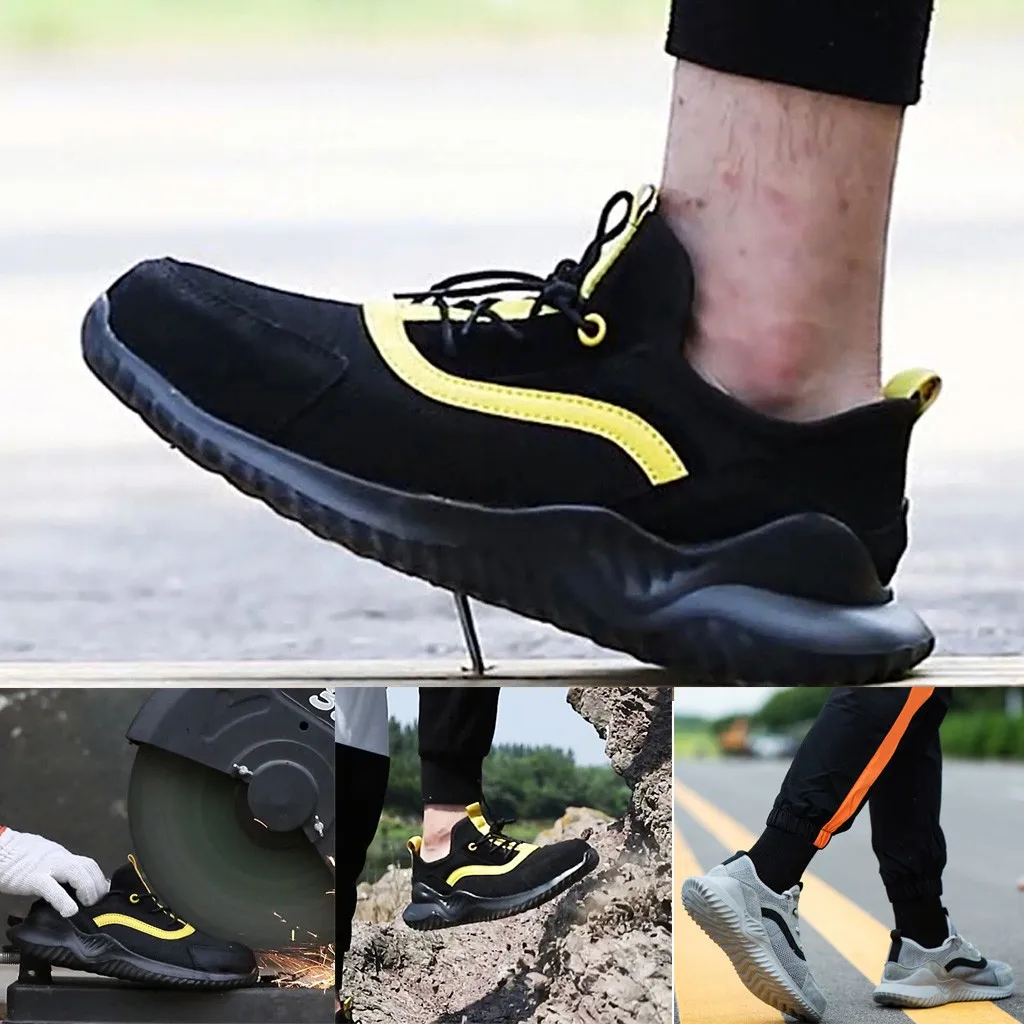 

SAGACE new sneakers Men Safety Casual Shoes Men Steel Toe Cap Work Shoes Insurance Hiking Wading Sneakers Shoes Plus Size 39-48