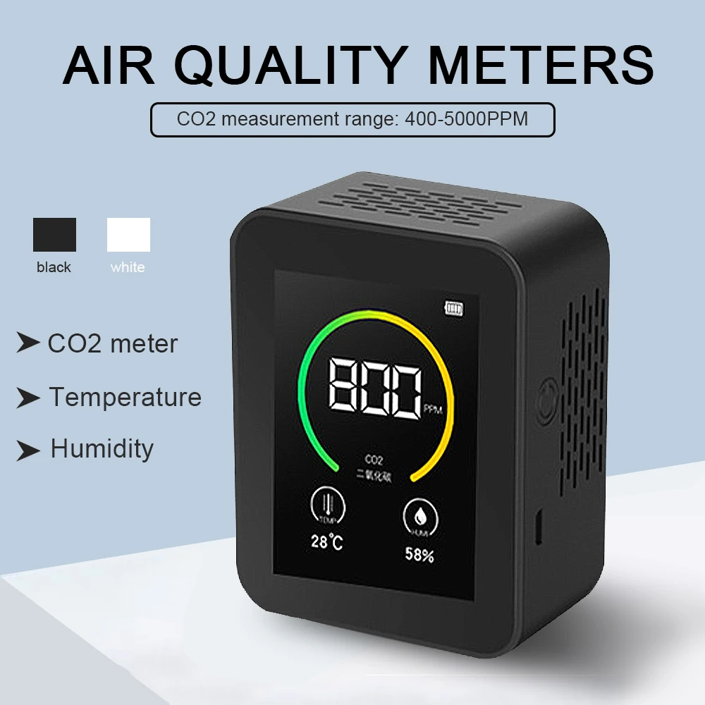 

Монитор качества воздуха в помещении, цифровой ЖК-дисплей, измеритель качества воздуха на углекислом газе в реальном времени, TFT, интеллекту...
