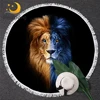 BlessLiving Male Lion Beach Towel Round Artistic Microfiber Towel Wild Animal Bath Towel Yin and Yang Beach Mat Playa Toalla 1