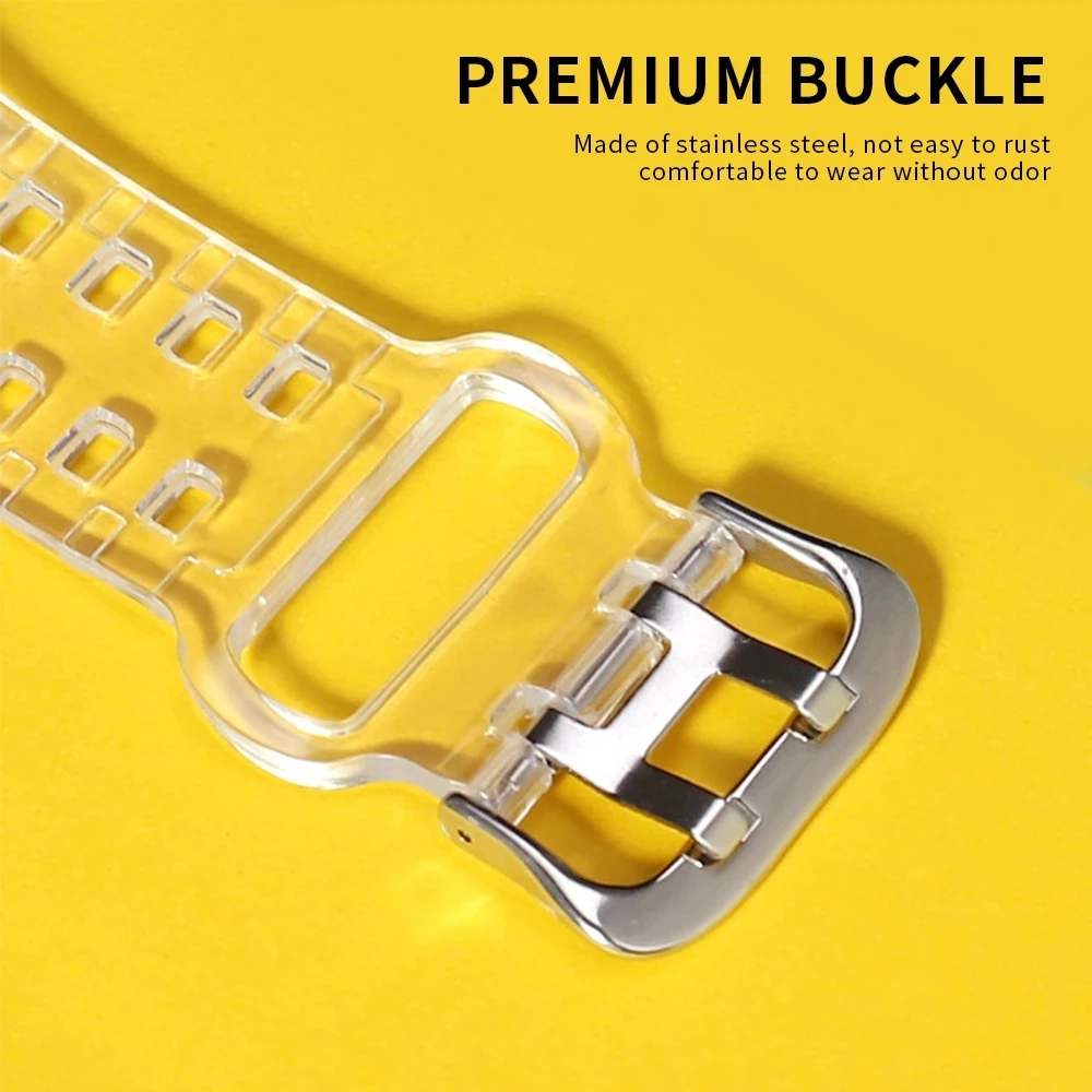 Soft Silicone Transparent Watch Band + Case  for apple Watch band 38mm 40mm 42mm 44mm Adapter Compatible series 6 Se 5 4 3 2 1