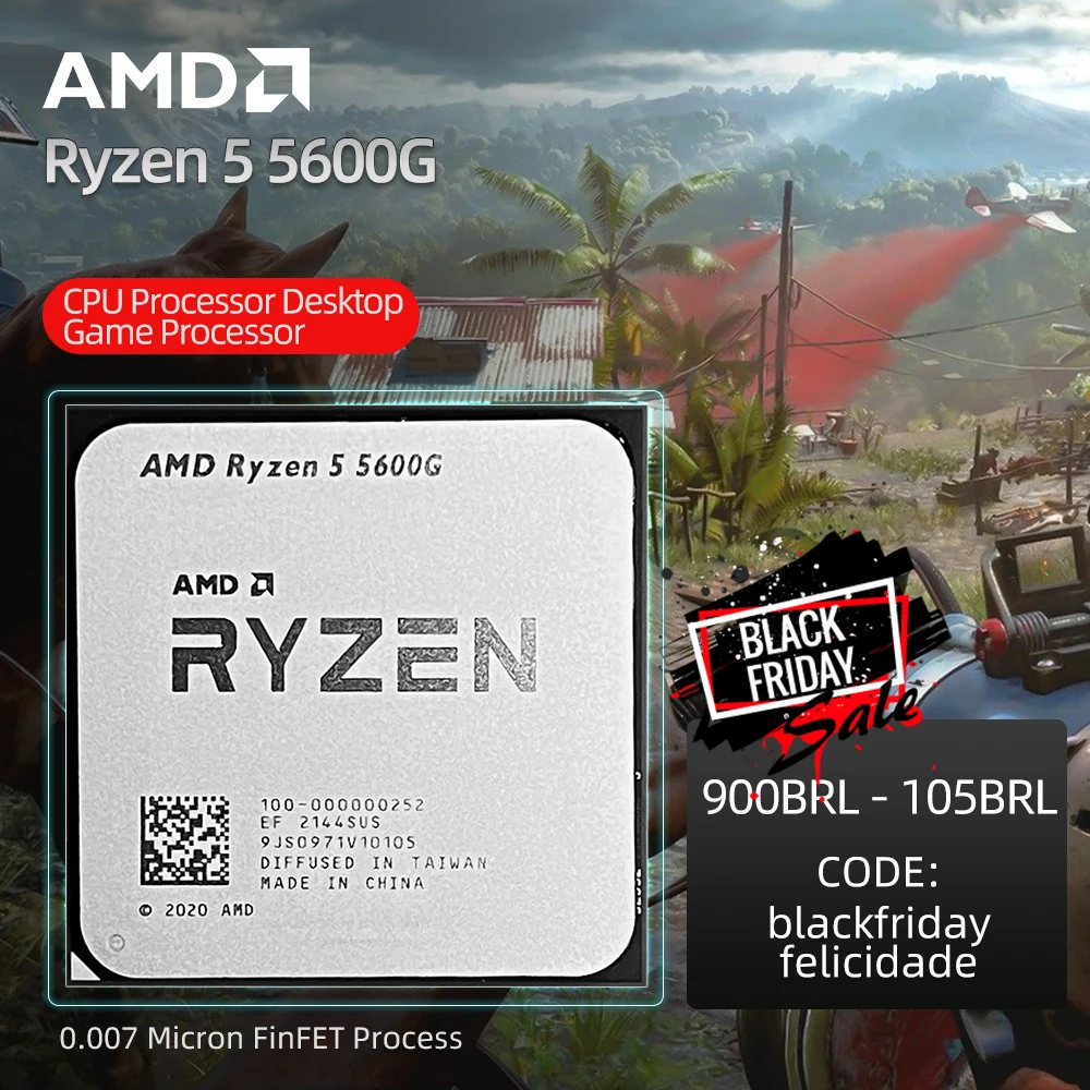 Процессор AMD Ryzen 5 5600G R5 5600G, оригинальный новый игровой процессор, разъем AM4 3,9 ГГц, шестиядерный, двенадцатипоточный, 65 Вт DDR4, настольные аксессуары - 200 лучших товаров с Али