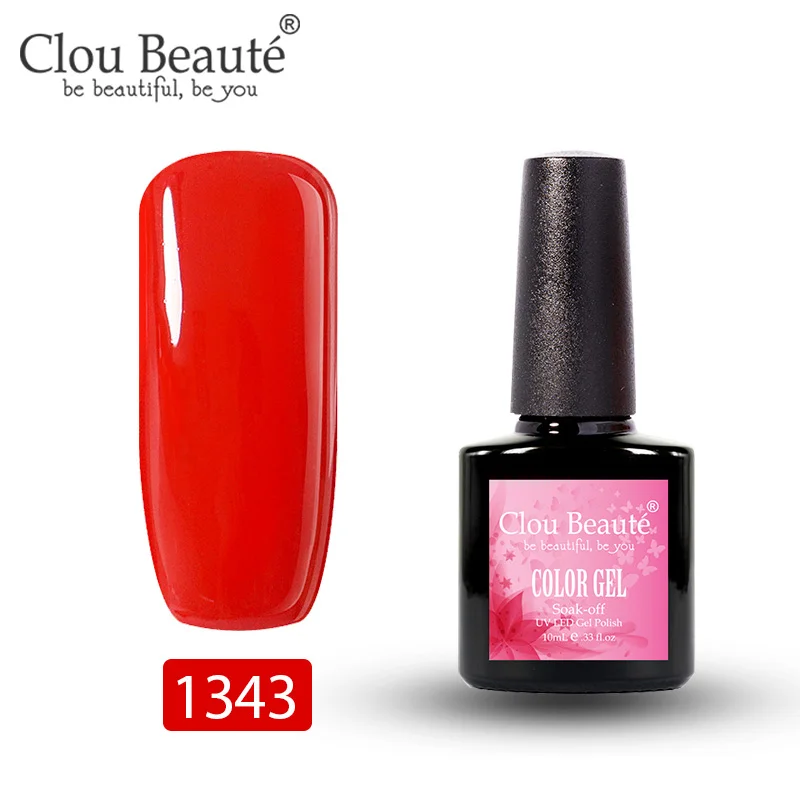 Clou Beaute 179 цветов Гель-лак для ногтей 10 мл УФ маникюр Дизайн полуперманентные Лаки дизайн ногтей гель Украшение Лак - Цвет: 1343