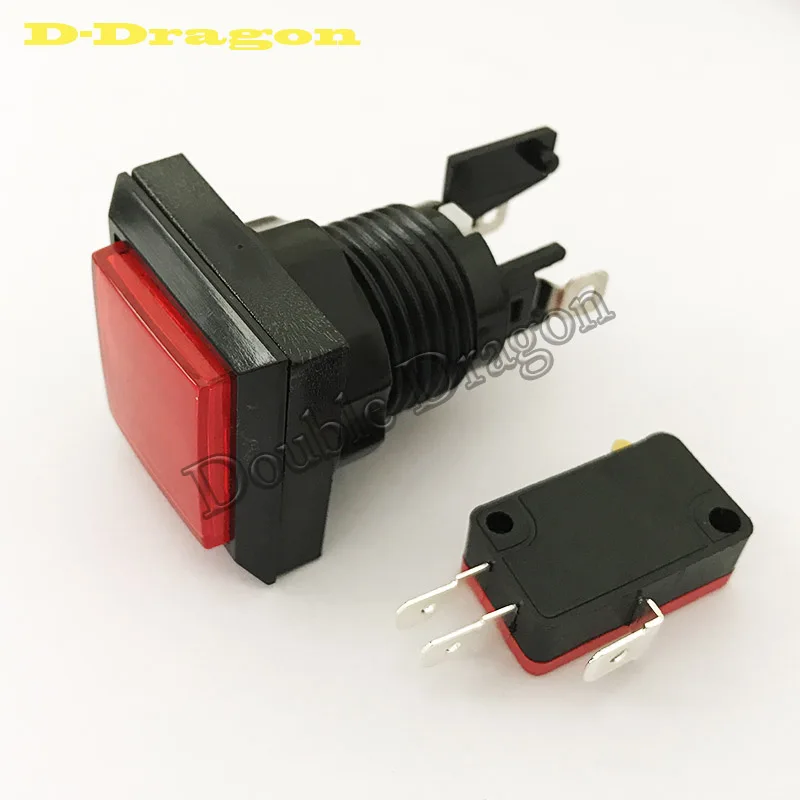 33 мм квадратный Аркады Кнопка светодиодный светодиодной подсветкой кнопка с