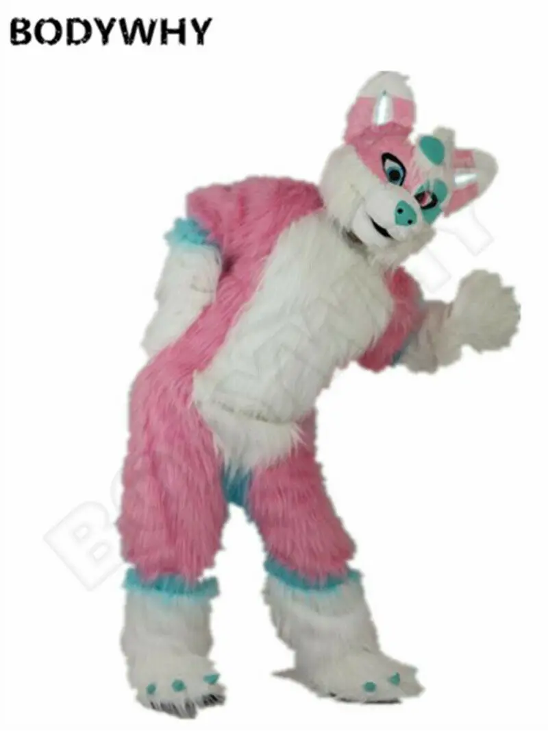 Лучший костюм Хаски для собак длинный меховой розовый лиса маскарадный взрослых