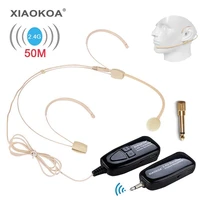 xiaokoa 2 4g head mounted wireless microphone transmitter with receiver for tour guide teaching voice amplifier speaker