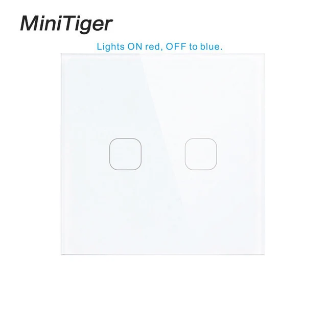 White MT-Y602 Minitiger сенсорный выключатель 1 2 банда 1 способ беспроводной пульт дистанционного управления светильник Светодиодный индикатор для RF433 умный дом сенсорный переключатель - Цвет: White MT-Y602