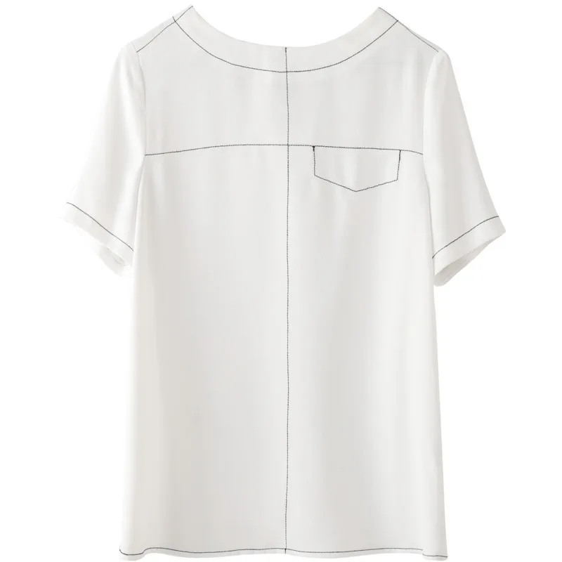 

Summer dress contracted bump color coat female round collar short sleeve chiffon unlined upper garment