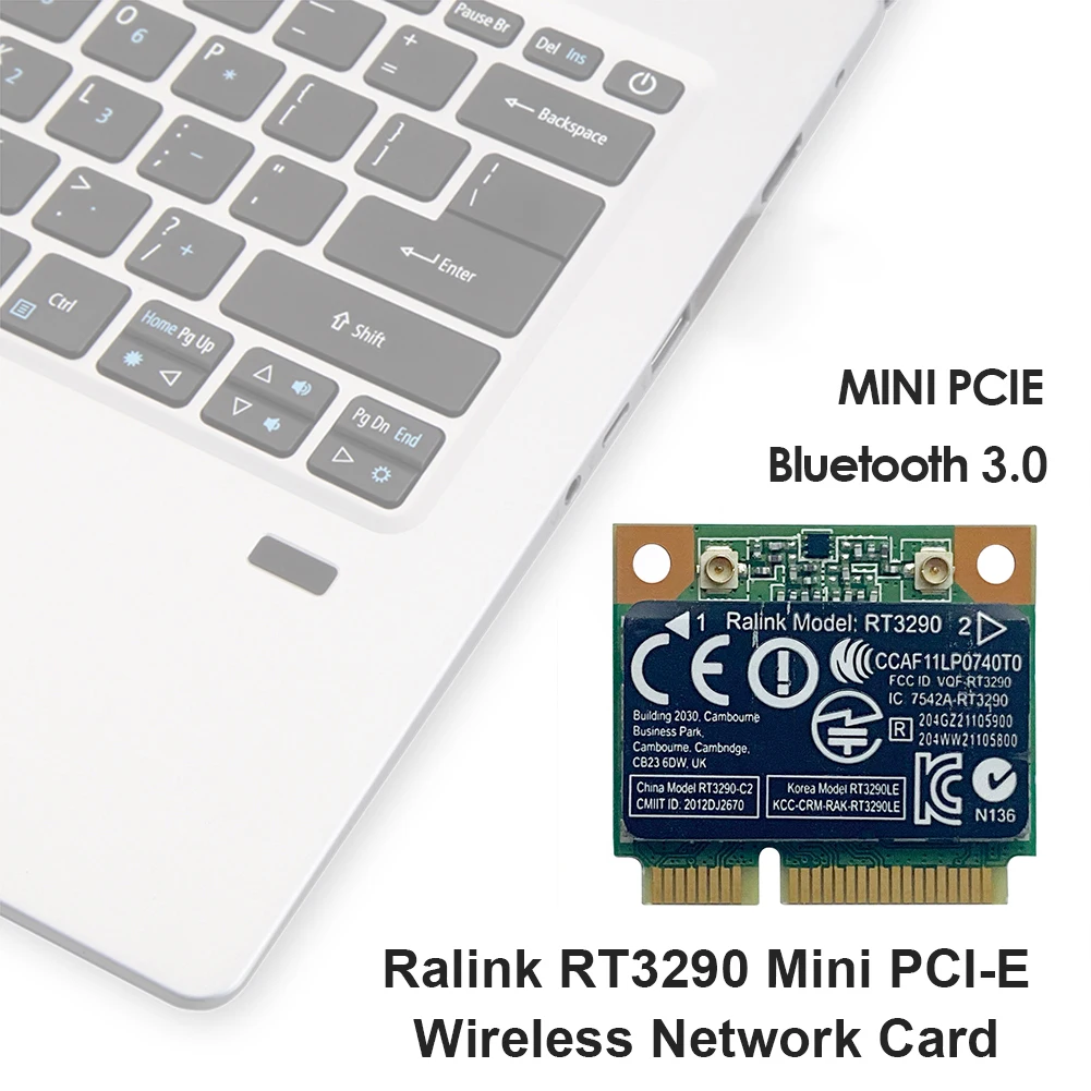 Беспроводная сетевая карта RT3290 150 Мбит/с 2 4 ГГц Bluetooth 3 0 мини-PCI-E Wi-Fi адаптер для