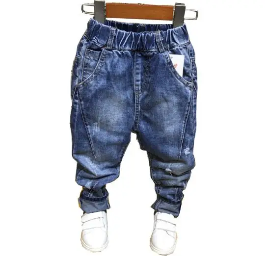 Джинсы для маленьких мальчиков 2021 Сезон весна Модные детские джинсовые