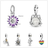 authentic 925 sterling silver passions my pet cat dangle charm beads fit women pandora bracelet necklace jewelry