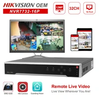hikvision oem nvr 12mp 4k 32ch poe nvr ds 7732ni i416p 16 poe ports 4 sata network video recorder support alarm max 32tb
