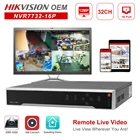 Сетевой видеорегистратор Hikvision, 12 Мп, 4K, 32 канала, POE, NVR DS-7732NI-I416 P, 16 портов PoE, 4 сетевых видеорегистратора SATA, Поддержка сигнализации до 32 ТБ