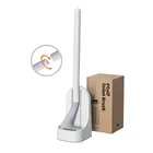 Силиконовая щетка для туалета, очиститель с длинной ручкой, быстросохнущий, аксессуары для ванной комнаты