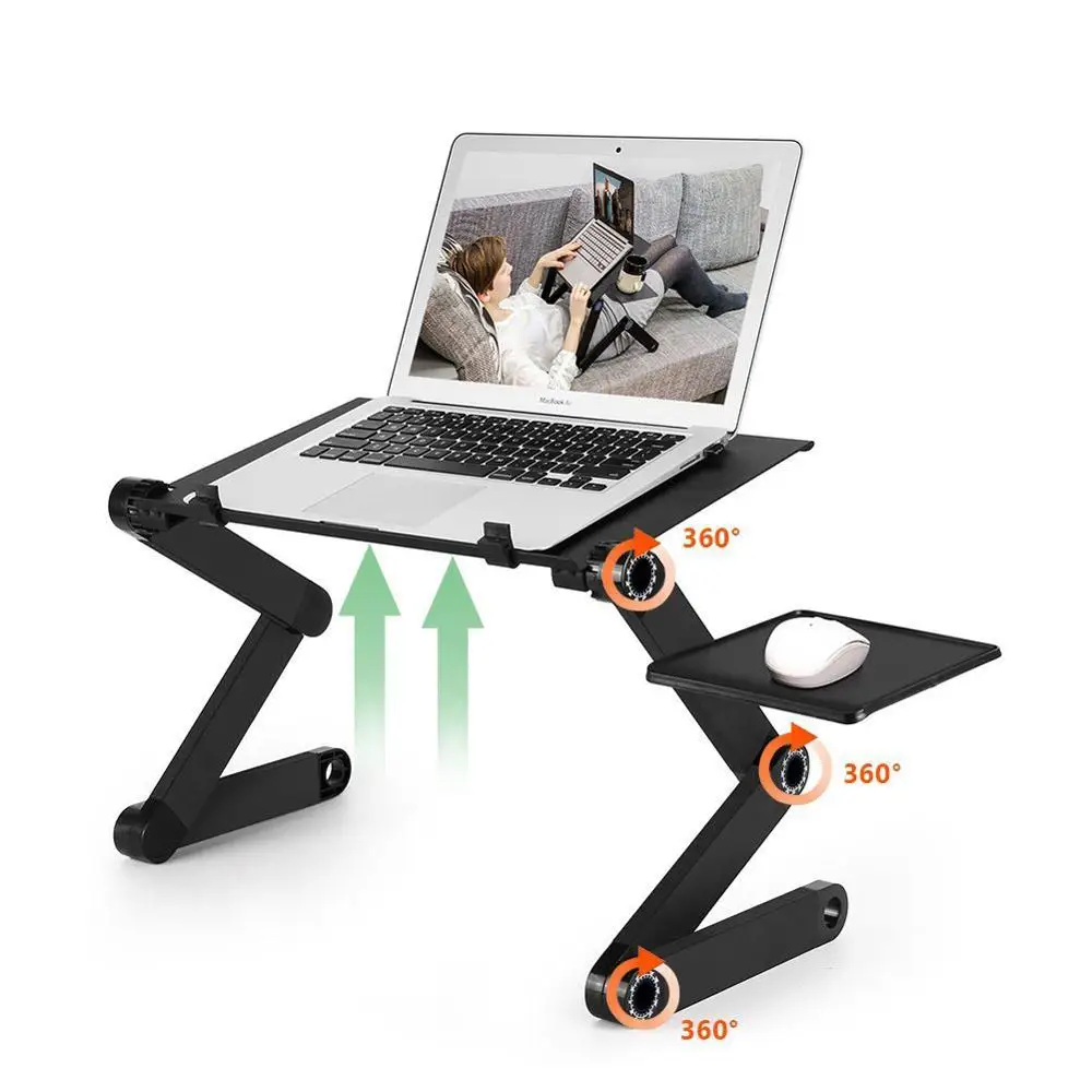 

Two Fan Laptop Desks Portable Adjustable Foldable Laptop Notebook Lap PC Folding Desk Table Vented Stand Bed Tray