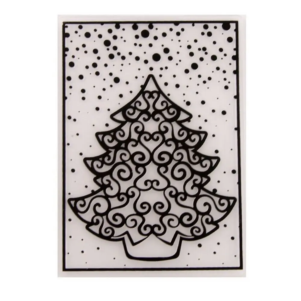 Snow Christmas Tree Folder Plastic Template Embossing Dies Stencil Art DIY Card Making Easy to Use Clean Durable HG14386 | Дом и сад
