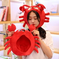 cartoon crab funny cute lobster hat plush toy selfie props stuffed toy cute plush kawaii plush christmas toys gifts for kids