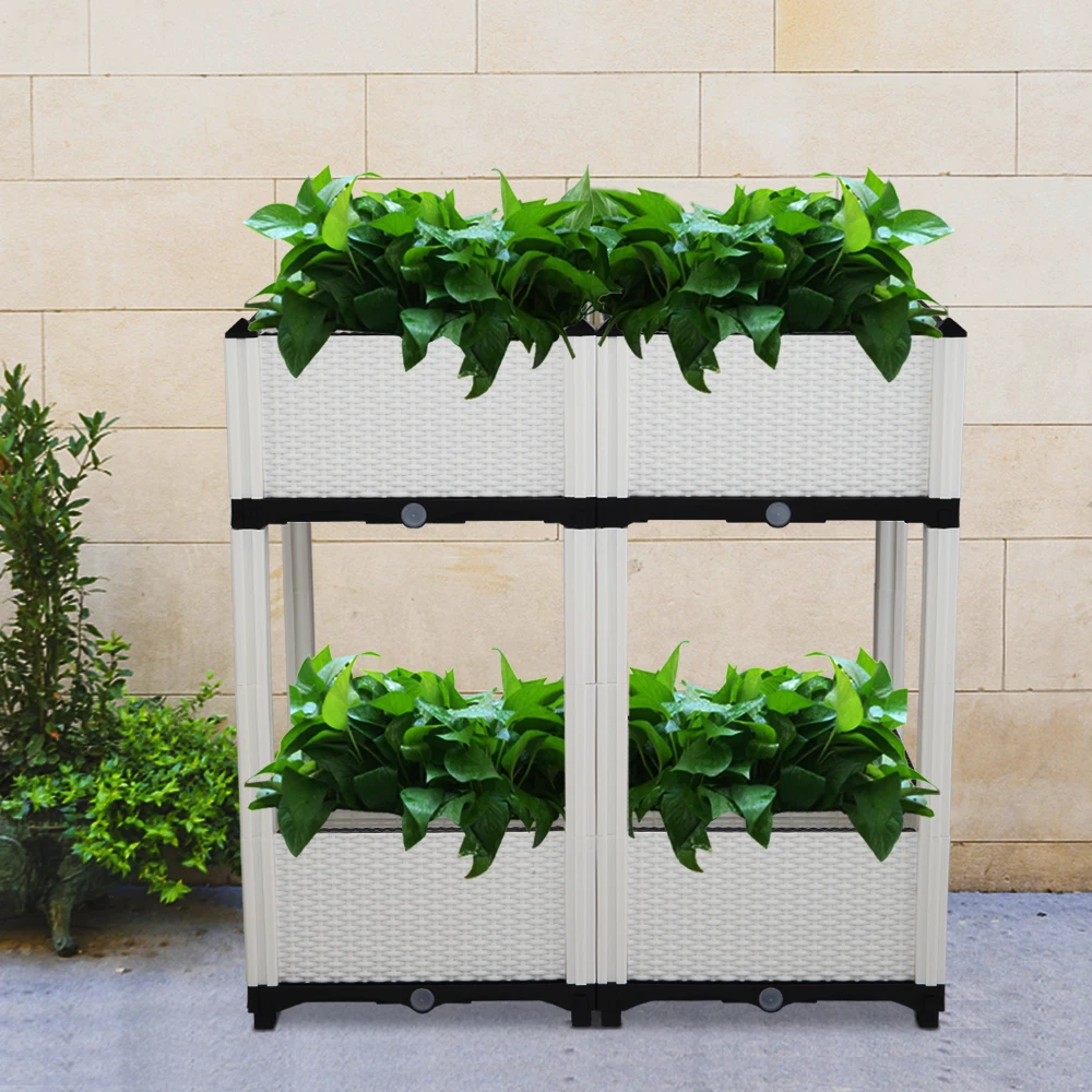 Hot Sales Two Colors 4Pcs Free Splicing Injection Planting Box For Garden Graft Box Sapling  US Warehouse