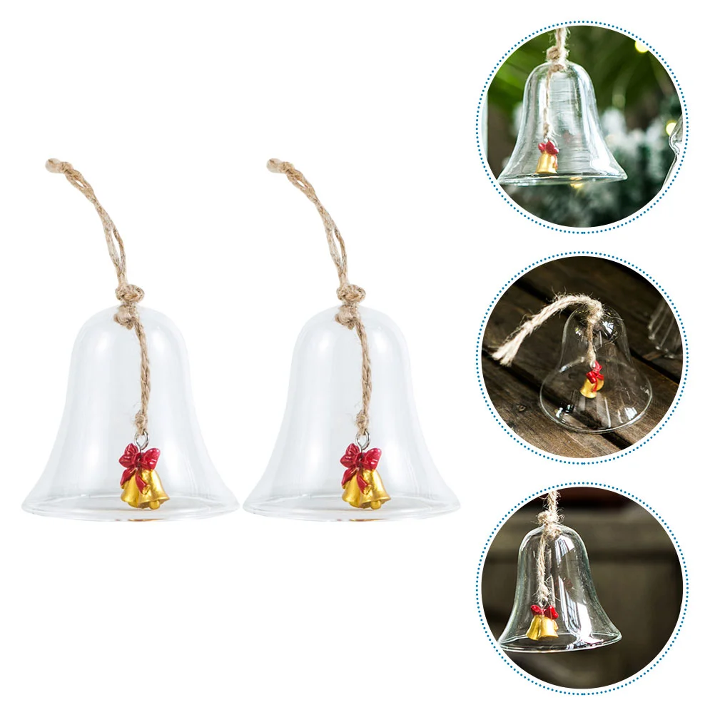 

Стеклянный подвесной колокольчик, Рождественская елка, подвесной колокольчик, Рождественский подвесной кулон, 2 шт.