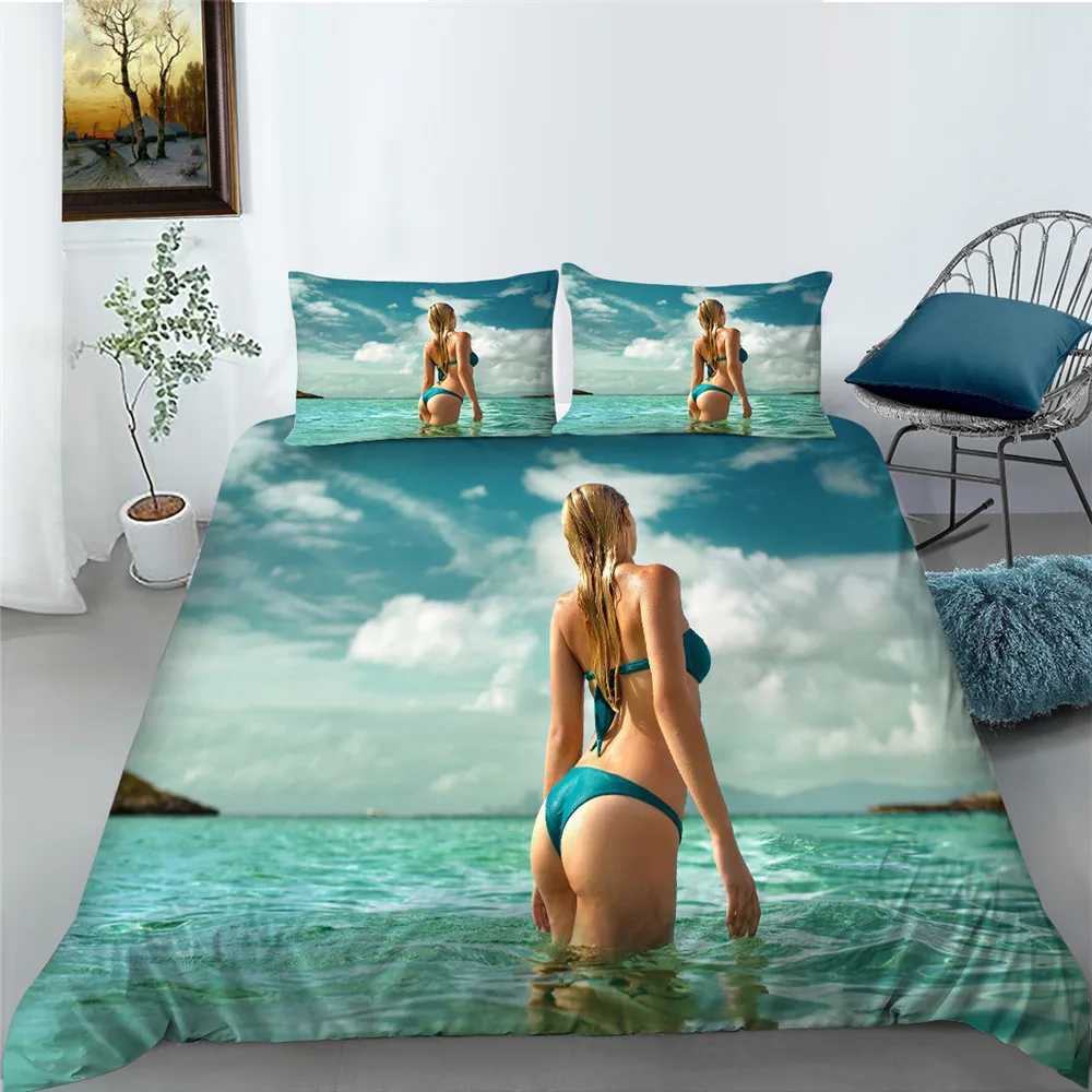 

Комплект постельного белья с изображением девушек