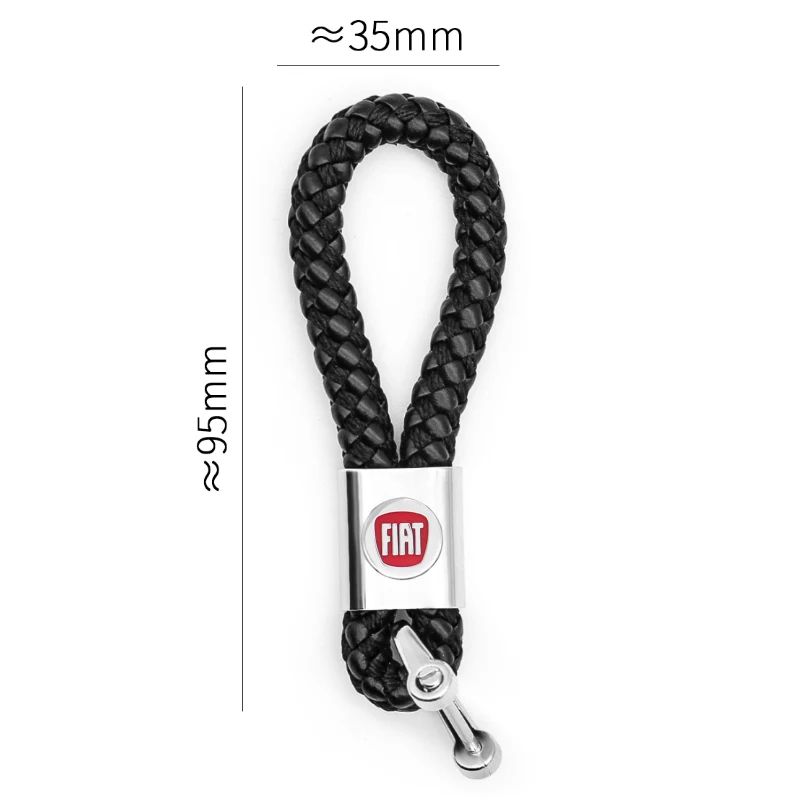 

Key chain leather metal braided rope car key holder logo + screwdriver for Fiat- 500 500L 500X 124 Bravo Freemont Panda Punto
