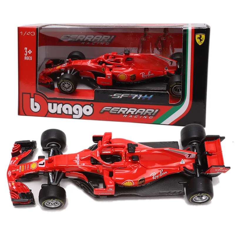 Bburago 1/43 1:43 Raikkonen No7 F1 Formula 1 гоночный автомобиль литой под давлением дисплей Модель игрушки для детей мальчиков и девочек - Цвет: 2018 Raikkonen No7