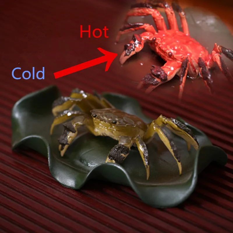 Чайный поднос из фиолетовой глины ручной работы меняющий цвет краб китайский