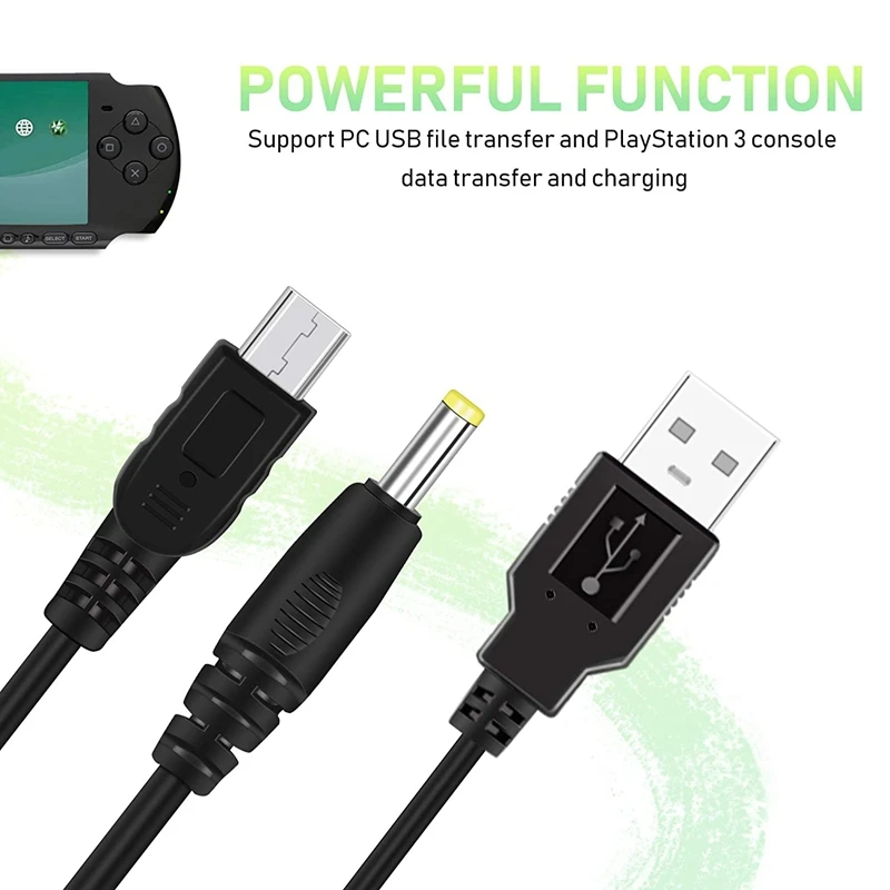 Комплект из 2 портативных USB-шнура питания и кабеля для передачи данных Sony Psp 1000 2000