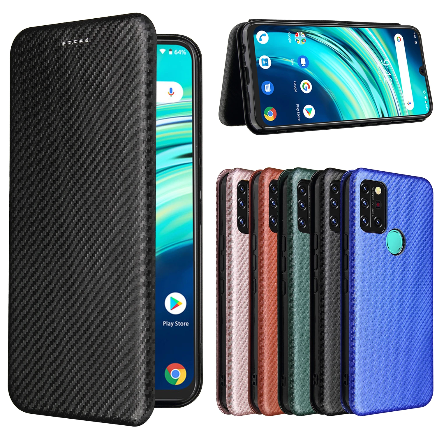 magnetic carbon fiber flip leather wallet case for umidigi power 5s a11s s5 pro max a9 a7s a3s x holder walle cover phone case free global shipping