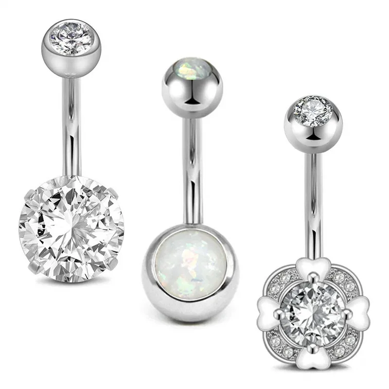 Кольца для пупка из нержавеющей стали штанга 14 калибра ювелирные изделия пирсинга|Украшения тела| |